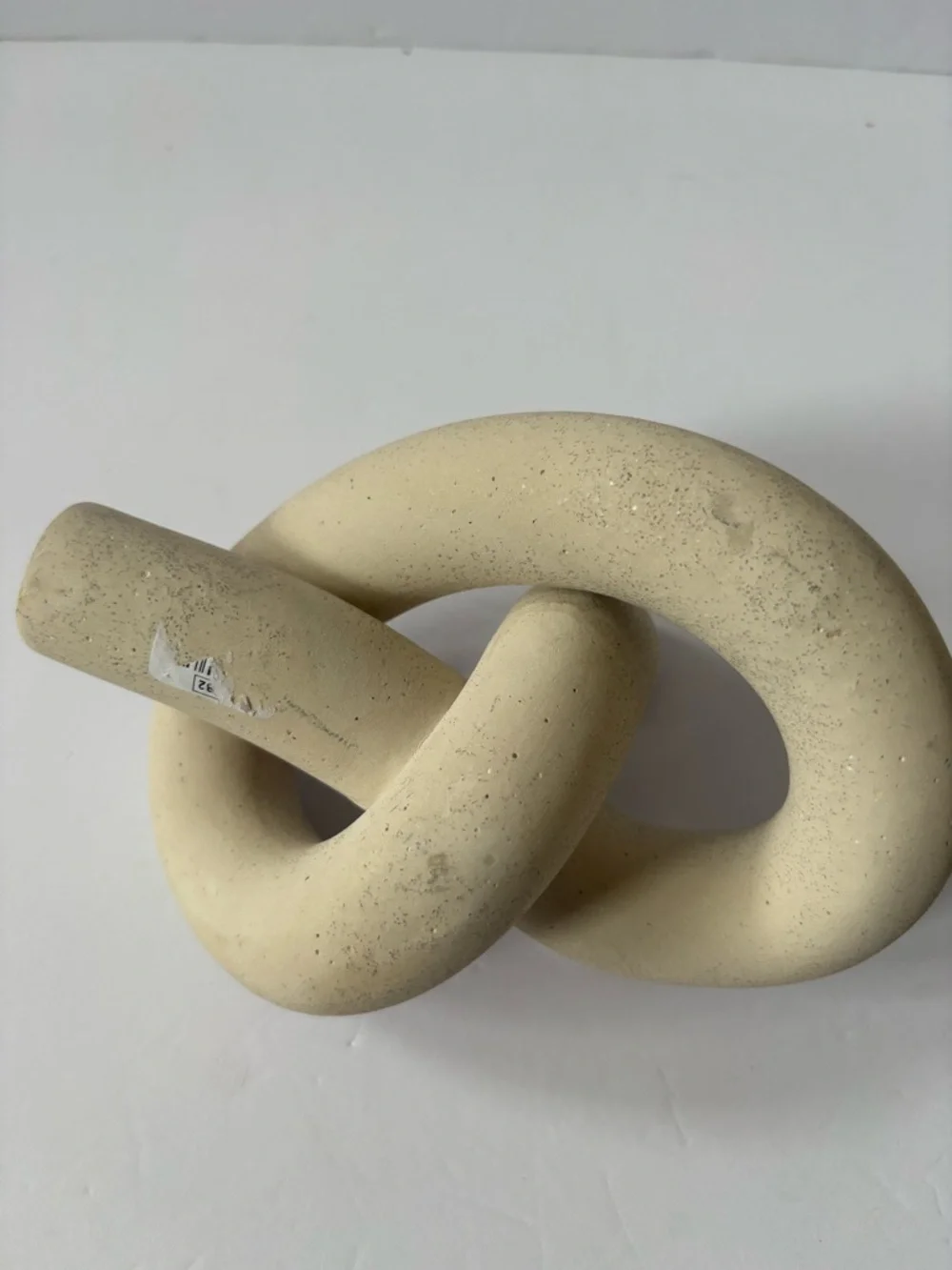 CB2 Asha Speckled Cement Knotted Taper‎ Candle Holder Metal Cap Trendy Heavy